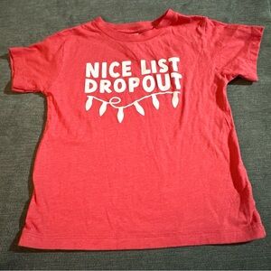 Small Shop Red Kids T-Shirt - Nice List Dropout Christmas shirt size 5T